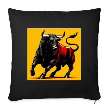 bull - Sofa pillowcase 17,3'' x 17,3'' (45 x 45 cm) - black - Front