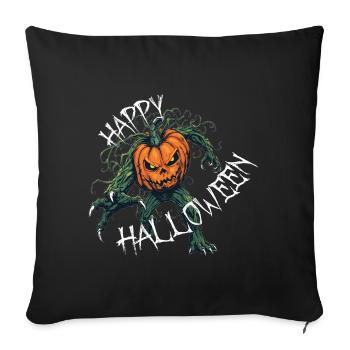 Halloween citrouille monstre, joyeux Halloween - Housse de coussin décorative 45 x 45 cm - noir - Devant