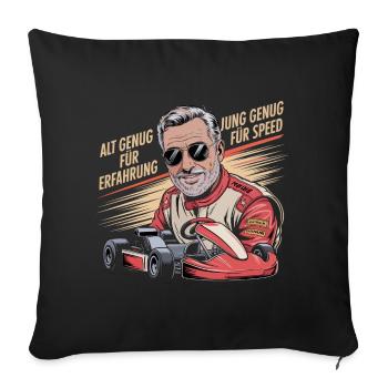 Go Kart Experience Retirees Speed Karting Go-Karting - Sofa pillowcase 17,3'' x 17,3'' (45 x 45 cm) - black - Front