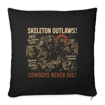squelette hors-la-loi cow-boy film affiche Halloween - Housse de coussin décorative 45 x 45 cm - noir - Devant