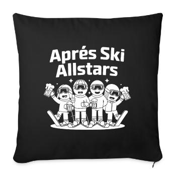 Après Ski Allstars Skiteam Hüttengaudi - Sofa pillowcase 17,3'' x 17,3'' (45 x 45 cm) - black - Front