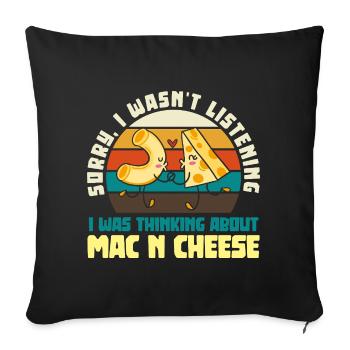 Mac and Cheese Love Couple Retro - Sofa pillowcase 17,3'' x 17,3'' (45 x 45 cm) - black - Front