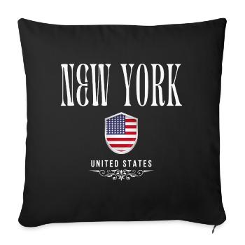 New York USA, souvenir New York - Sofa pillowcase 17,3'' x 17,3'' (45 x 45 cm) - black - Front