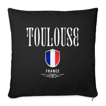 Toulouse, France, design minimaliste élégant - Housse de coussin décorative 45 x 45 cm - noir - Devant