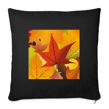 Feuilles d’automne - Housse de coussin décorative 45 x 45 cm - noir - Devant