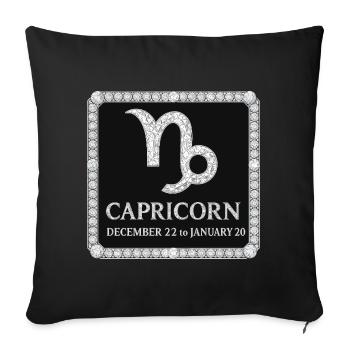 Signe du zodiaque Capricorne - Housse de coussin décorative 45 x 45 cm - noir - Devant