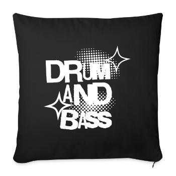 Drum and Bass Typography Halo - Sofa pillowcase 17,3'' x 17,3'' (45 x 45 cm) - black - Front
