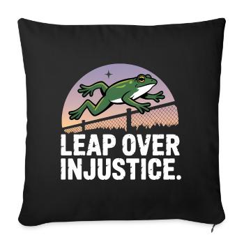 Leap over Justice - T-Shirt Grenouille USA - Housse de coussin décorative 45 x 45 cm - noir - Devant