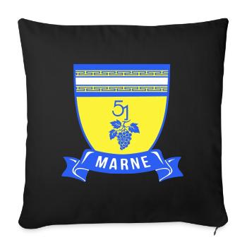 Wappen Marne 51 mit einer Weintraube - Sofakissenbezug 45 x 45 cm - Schwarz - Vorne