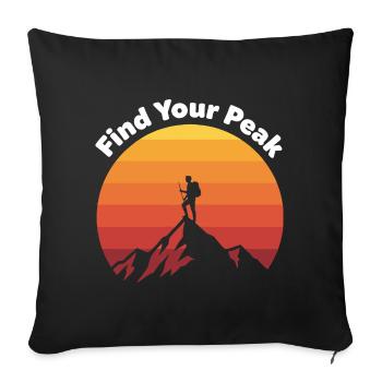 Trouvez votre voyage au sommet - Housse de coussin décorative 45 x 45 cm - noir - Devant