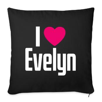 I Love Evelyn Pink Heart I Love Evelyn - Sofa pillowcase 17,3'' x 17,3'' (45 x 45 cm) - black - Front