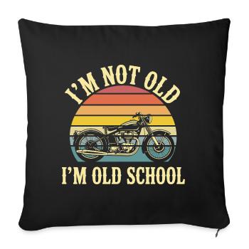 Motard Moto Biker Je Ne Suis Pas Vieux - Housse de coussin décorative 45 x 45 cm - noir - Devant