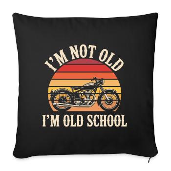 Motard Moto Biker Je Ne Suis Pas Vieux - Housse de coussin décorative 45 x 45 cm - noir - Devant