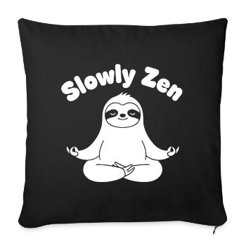 Zen Sloth Meditation - Sofa pillowcase 17,3'' x 17,3'' (45 x 45 cm) - black - Front
