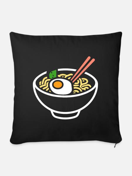 Ramen - Sofakissenbezug 45 x 45 cm - Schwarz