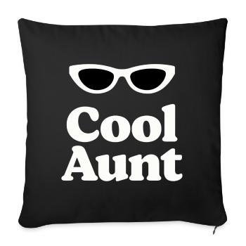 Logo des lunettes de tante cool - Housse de coussin décorative 45 x 45 cm - noir - Devant