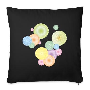 Pastel rosettes – decorative fan structure - Sofa pillowcase 17,3'' x 17,3'' (45 x 45 cm) - black - Front