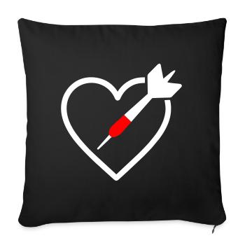 Fléchettes en forme de cœur – Conception de Maîtres de Précision - Housse de coussin décorative 45 x 45 cm - noir - Devant