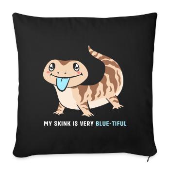Blue Tongue Lizard - Sofa pillowcase 17,3'' x 17,3'' (45 x 45 cm) - black - Front