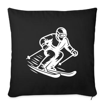 Ski Sport Silhouette - Housse de coussin décorative 45 x 45 cm - noir - Devant