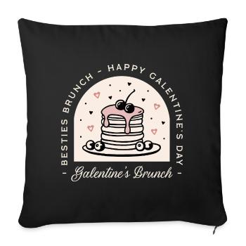 Galentines besties girls brunch party matching - Sofa pillowcase 17,3'' x 17,3'' (45 x 45 cm) - black - Front