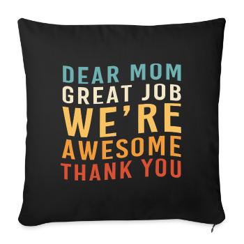 Single Mom Mom Single Mom Single - Sofa pillowcase 17,3'' x 17,3'' (45 x 45 cm) - black - Front