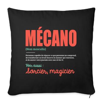 Mechanic Definition Humorous Gift for Mechanic - Sofa pillowcase 17,3'' x 17,3'' (45 x 45 cm) - black - Front