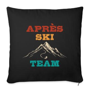 Après Équipe de ski, sports d’hiver, forfaits ski - Housse de coussin décorative 45 x 45 cm - noir - Devant