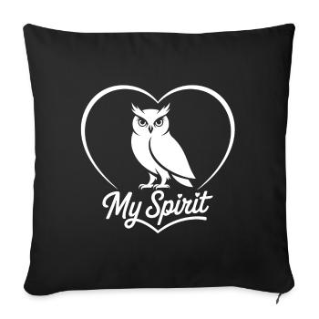 Heart Owl My Spirit Design - Sofa pillowcase 17,3'' x 17,3'' (45 x 45 cm) - black - Front