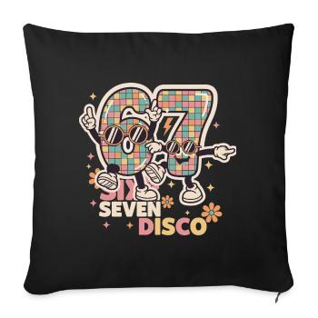 67 Six Seven Drôle Italie Disco Ball Rétro - Housse de coussin décorative 45 x 45 cm - noir - Devant