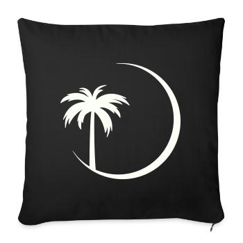 Silhouette du cercle de palmiers - Housse de coussin décorative 45 x 45 cm - noir - Devant