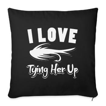 Pêcheur, pêcheur, dits, Petri Heil - Housse de coussin décorative 45 x 45 cm - noir - Devant