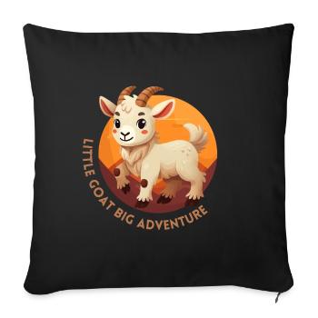 Petit Chèvre, la Grande Aventure - Housse de coussin décorative 45 x 45 cm - noir - Devant