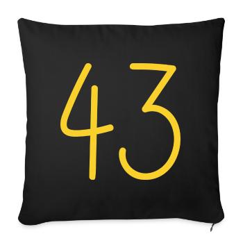 43 - Sofakissenbezug 45 x 45 cm - Schwarz - Vorne