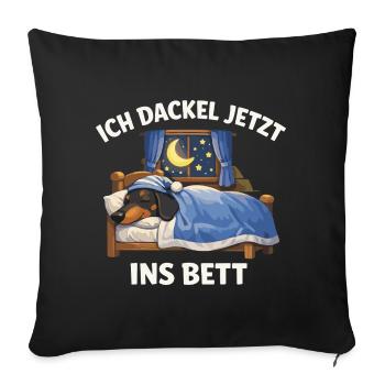 Official Dachshund Black I'm now going to the - Sofa pillowcase 17,3'' x 17,3'' (45 x 45 cm) - black - Front