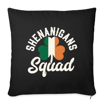 Irish Shenanigans Squad Shamrock Design - Sofa pillowcase 17,3'' x 17,3'' (45 x 45 cm) - black - Front