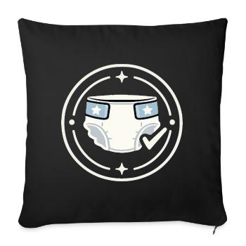 Diaper Duty Badge Shirt - Sofa pillowcase 17,3'' x 17,3'' (45 x 45 cm) - black - Front