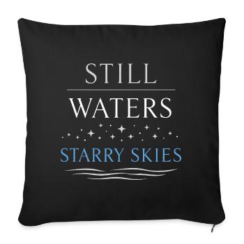 Night boating with - Sofa pillowcase 17,3'' x 17,3'' (45 x 45 cm) - black - Front