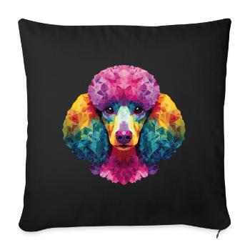 Poodle Dog - Sofa pillowcase 17,3'' x 17,3'' (45 x 45 cm) - black - Front