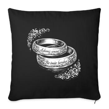Dügün - Housse de coussin décorative 45 x 45 cm - noir - Devant