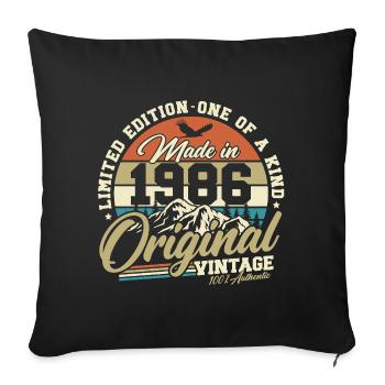 1986 Vintage Born 40th Birthday Gift - Sofa pillowcase 17,3'' x 17,3'' (45 x 45 cm) - black - Front