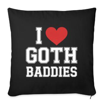 I Heart Goth Baddies - Sofa pillowcase 17,3'' x 17,3'' (45 x 45 cm) - black - Front