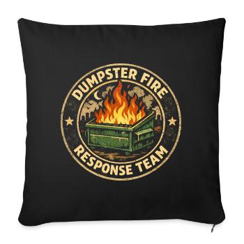 Garbage can fire response team Lustiger Müllgarbinnbra - Sofa pillowcase 17,3'' x 17,3'' (45 x 45 cm) - black - Front