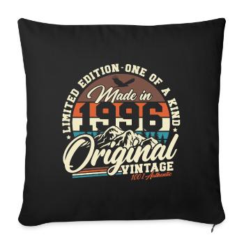 Cadeau rétro pour le 30e anniversaire 1996 - Housse de coussin décorative 45 x 45 cm - noir - Devant