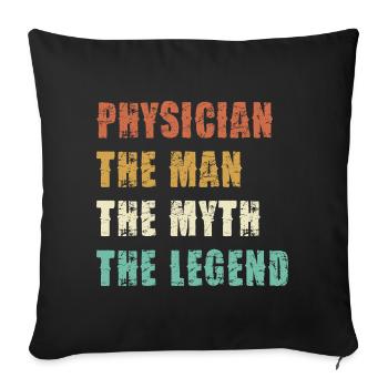 Doctor Myth Legend Shirt - Sofa pillowcase 17,3'' x 17,3'' (45 x 45 cm) - black - Front