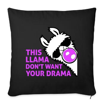Ce lama ne veut pas de ta bulle dramatique - Housse de coussin décorative 45 x 45 cm - noir - Devant