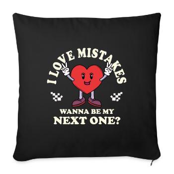 Love Mistakes – Vintage Comic Dating Saying - Sofa pillowcase 17,3'' x 17,3'' (45 x 45 cm) - black - Front