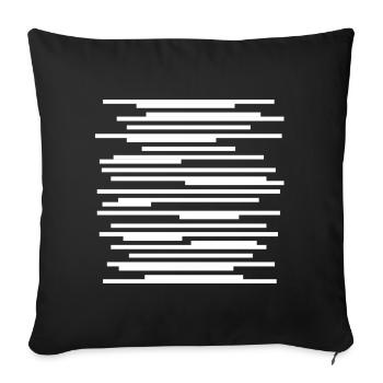 geometric lines design  - Sofa pillowcase 17,3'' x 17,3'' (45 x 45 cm) - black - Front