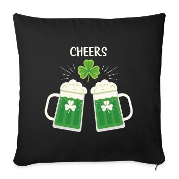 Pintes et Trèfles en Fête - Housse de coussin décorative 45 x 45 cm - noir - Devant