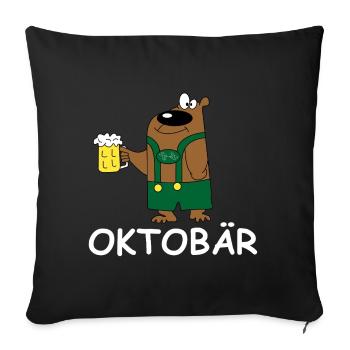 Octobear Beer Hero Illustration Party Grilling Beer - Sofa pillowcase 17,3'' x 17,3'' (45 x 45 cm) - black - Front